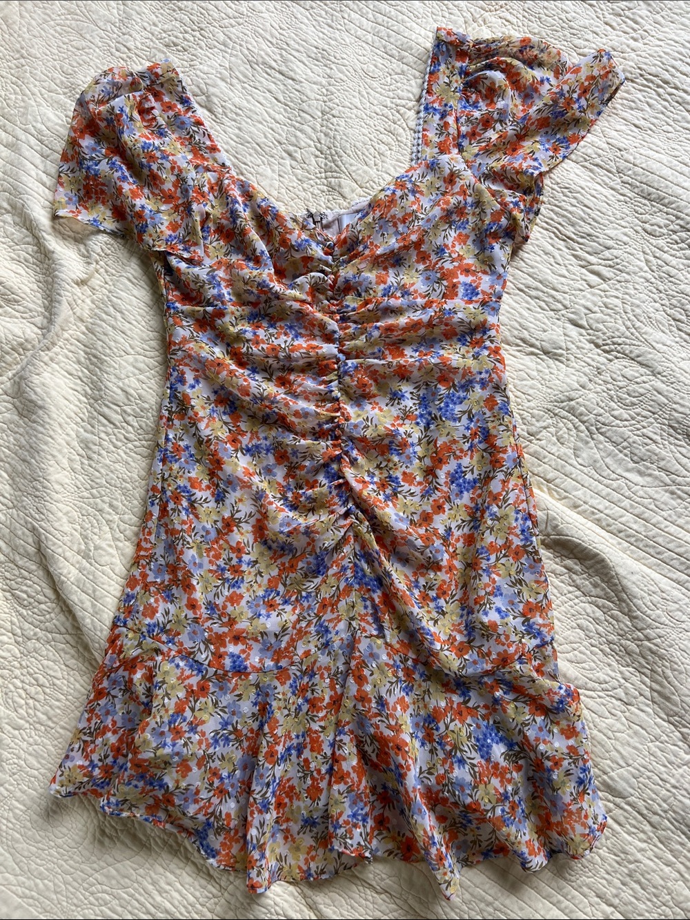 ASTR the Label Floral Gathered Mini Dress
